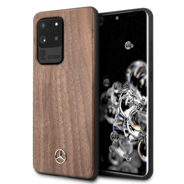 Mercedes MEHCS69VWOLB S20 Ultra G988 hard case brązowy/brown Wood Line Walnut_0