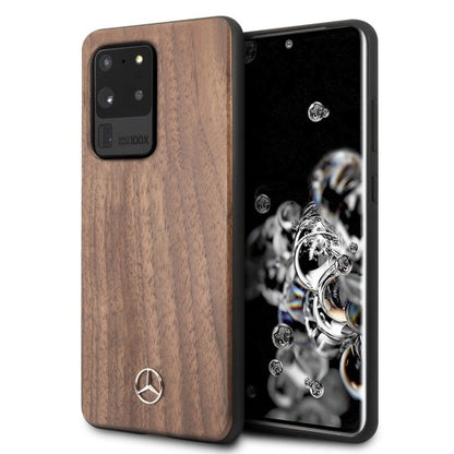 Mercedes MEHCS69VWOLB S20 Ultra G988 hard case brązowy/brown Wood Line Walnut_0