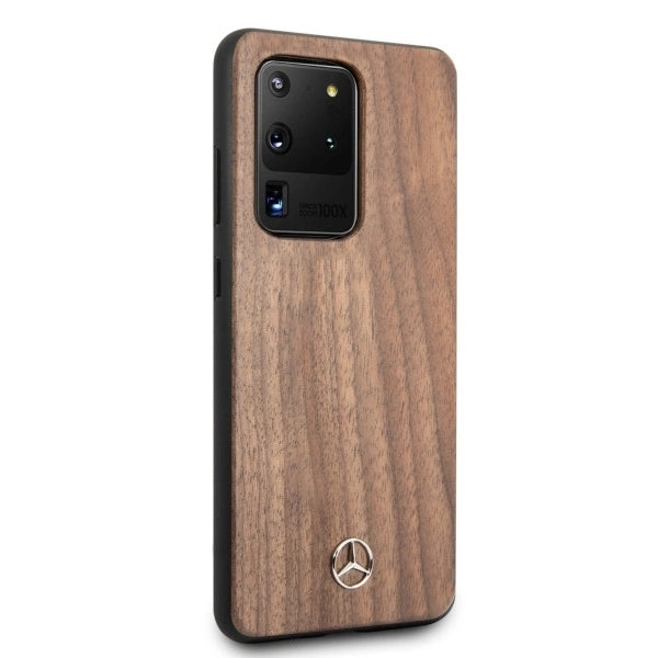 Mercedes MEHCS69VWOLB S20 Ultra G988 hard case brązowy/brown Wood Line Walnut_4
