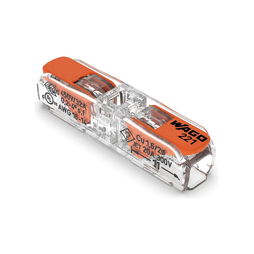 Conector rÃ¡pido em linha com alavanca 2 condutores, Ã¸ mÃ¡ximo 4 mmÂ², 450 v, 32 a; transparente; 8,1 x 35,5 x 8,9 mm_0