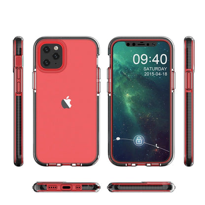 Spring Case clear TPU gel protective cover with colorful frame for iPhone 12 mini mint_1