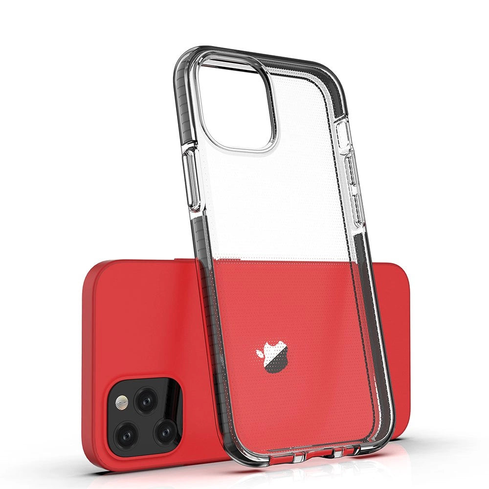 Spring Case clear TPU gel protective cover with colorful frame for iPhone 12 mini mint_2