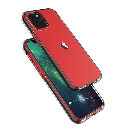 Spring Case clear TPU gel protective cover with colorful frame for iPhone 12 mini mint_3