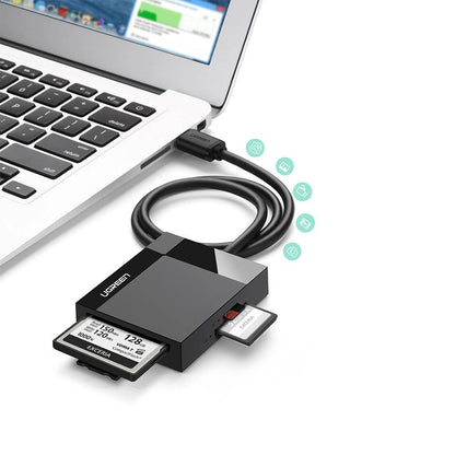 Ugreen CR125 30231 SD / micro SD / CF / MS memory card reader with USB 3.0 cable 0.5m - black_2