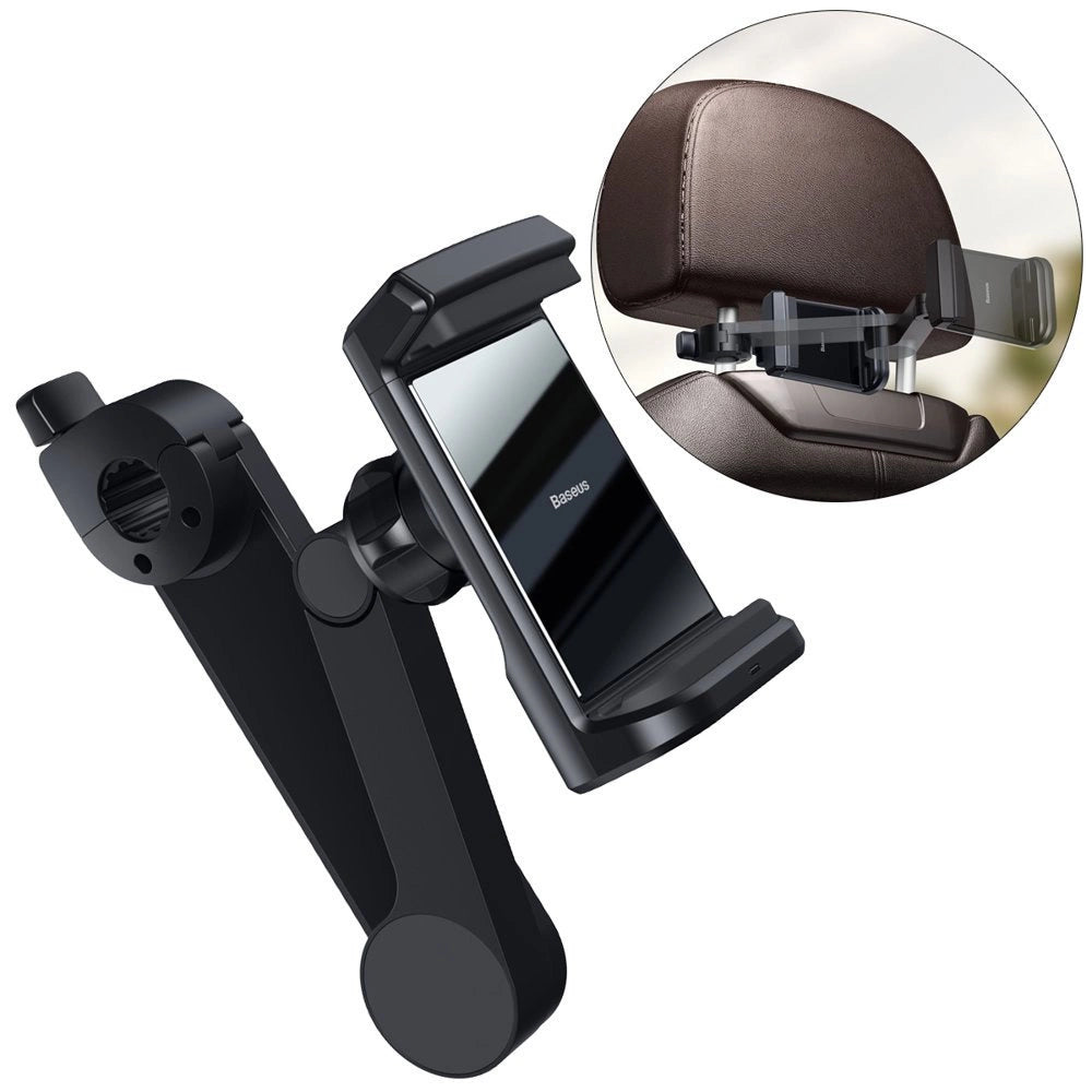 Baseus car headrest phone holder with built-in 15 W Qi wireless charger black (WXHZ-01)_0