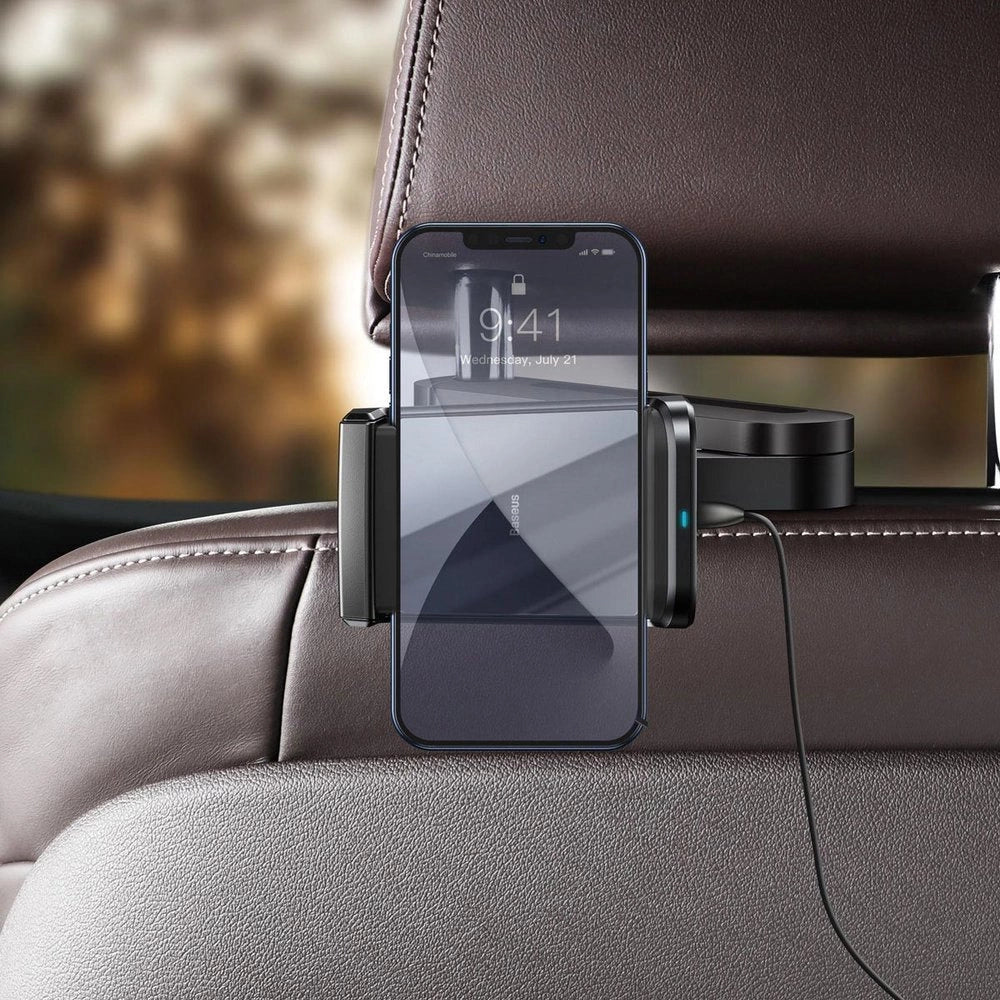 Baseus car headrest phone holder with built-in 15 W Qi wireless charger black (WXHZ-01)_9