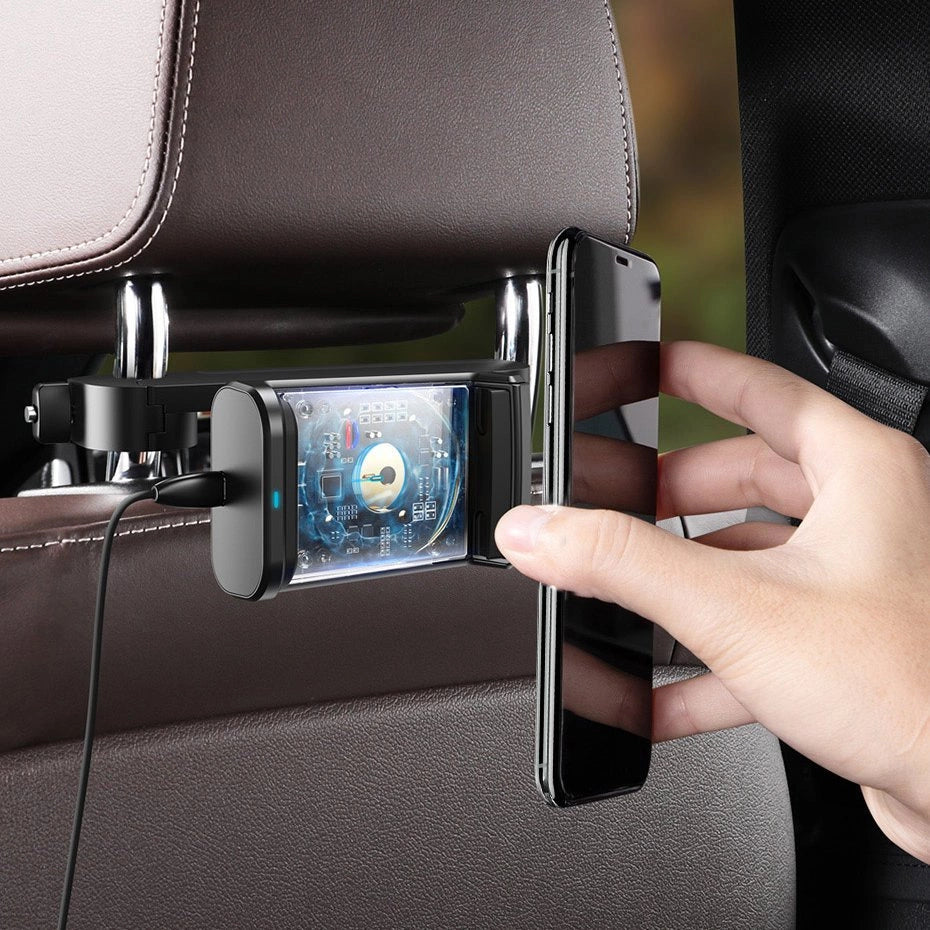 Baseus car headrest phone holder with built-in 15 W Qi wireless charger black (WXHZ-01)_13