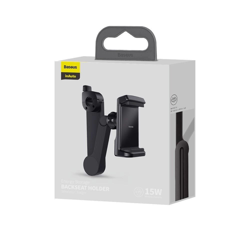 Baseus car headrest phone holder with built-in 15 W Qi wireless charger black (WXHZ-01)_4