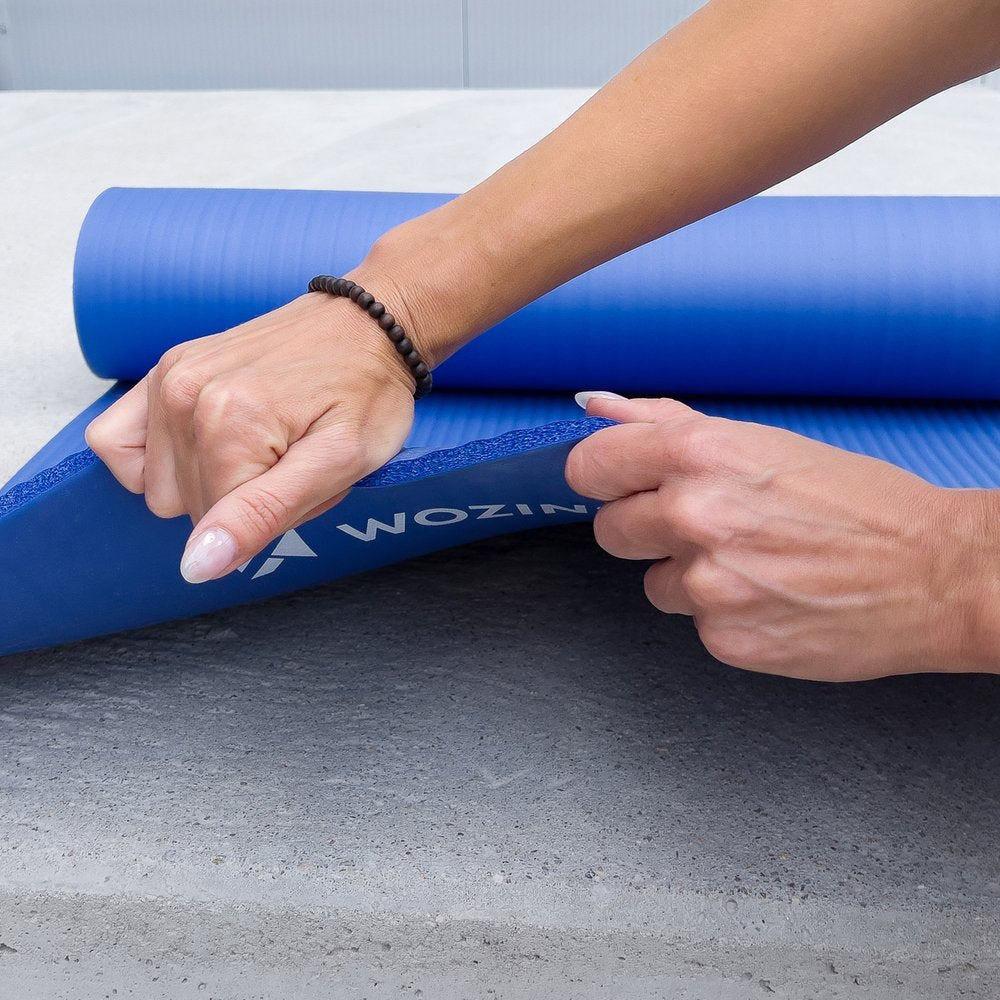 Wozinsky exercise mat 181 x 63 x 0.9 cm thick gymnastic yoga mat blue_14
