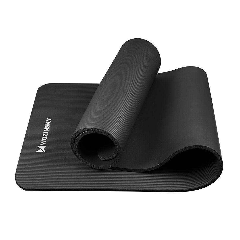 Wozinsky exercise mat 181 x 63 x 0.9 cm thick gymnastic yoga mat black_3