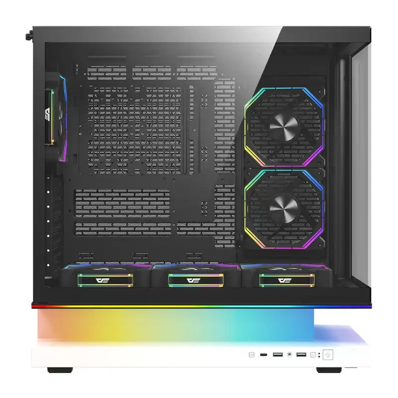 DarkFlash F1 ATX  Computer Case + 6 Fans (White)_11