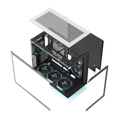 DarkFlash F1 ATX  Computer Case + 6 Fans (White)_0
