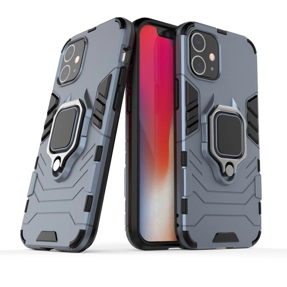 Ring Armor Case Kickstand Tough Rugged Cover for iPhone 12 mini blue_0