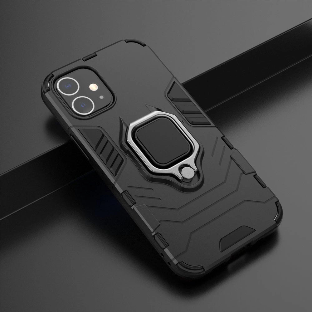 Ring Armor Case Kickstand Tough Rugged Cover for iPhone 12 mini blue_6