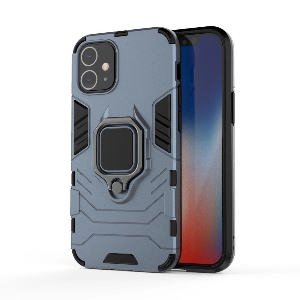 Ring Armor Case Kickstand Tough Rugged Cover for iPhone 12 mini blue_1