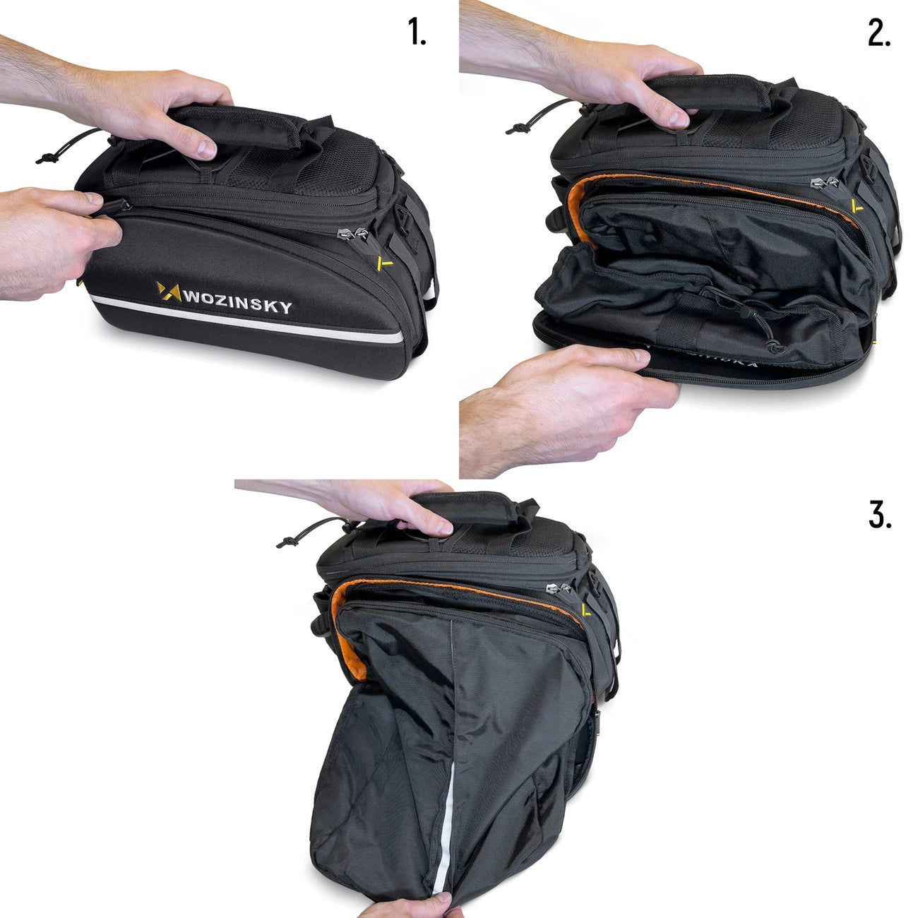 Wozinsky roomy bike carrier bag 35L (rain cover included) black (WBB19BK)_14