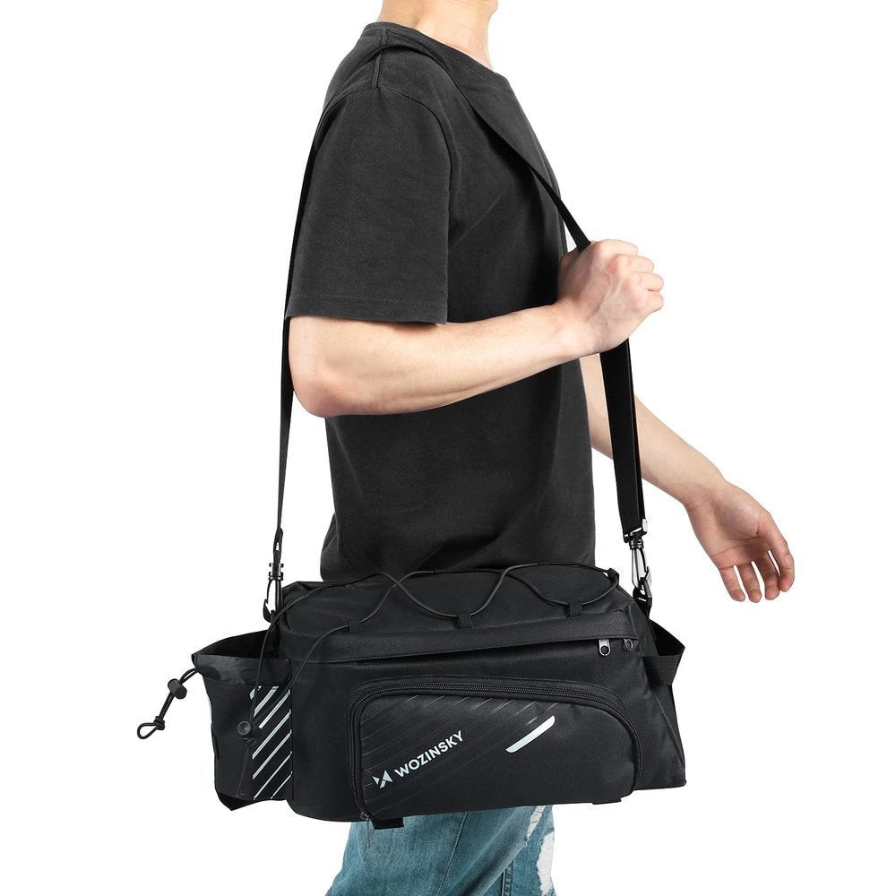 Wozinsky bike carrier bag with 9l shoulder strap (rain cover included) black (WBB22BK)_2