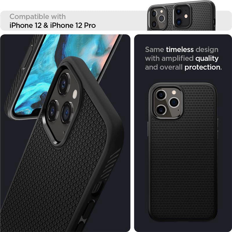 Spigen Liquid Air Case for iPhone 12 / iPhone 12 Pro - Matte Black_14