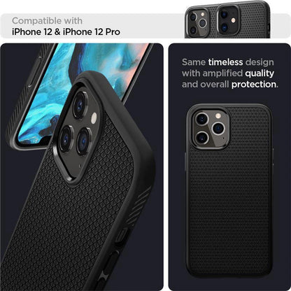 Spigen Liquid Air Case for iPhone 12 / iPhone 12 Pro - Matte Black_14