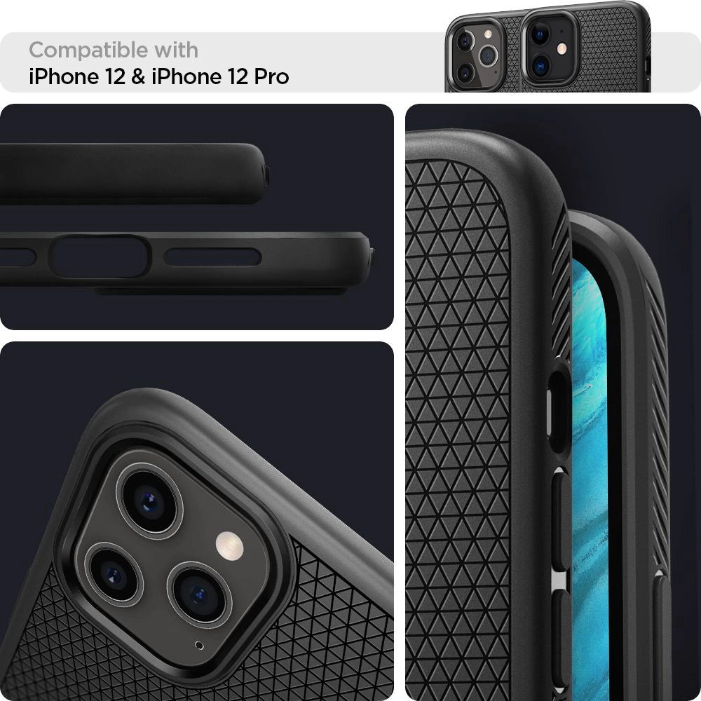 Spigen Liquid Air Case for iPhone 12 / iPhone 12 Pro - Matte Black_25