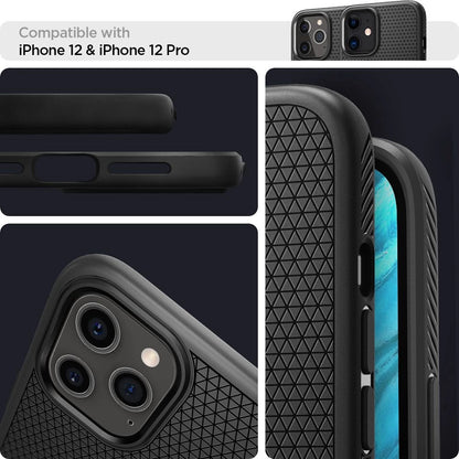 Spigen Liquid Air Case for iPhone 12 / iPhone 12 Pro - Matte Black_25