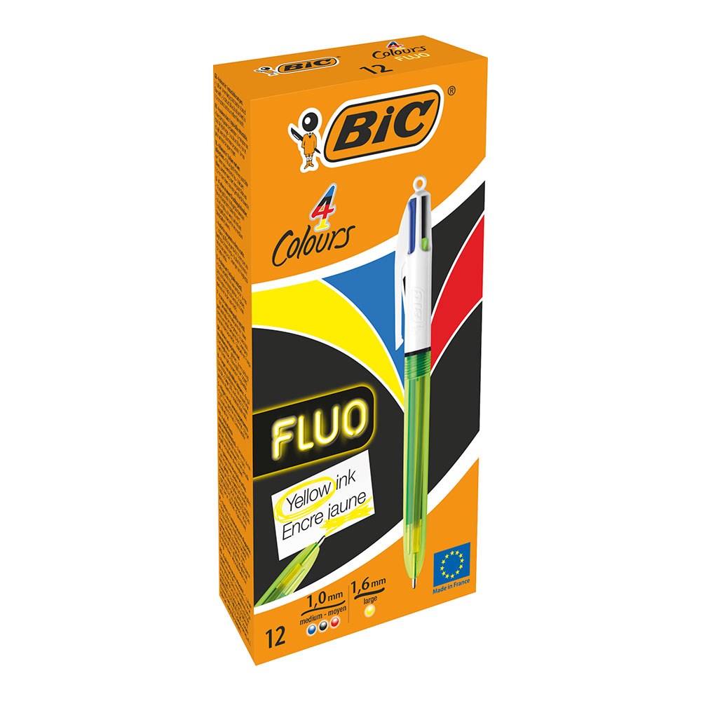 Caneta fluo, tinta 4 cores, 12 un., caixa_0