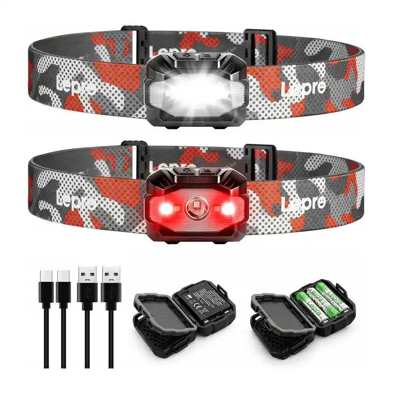 LEPRO 320023-2 USB Headlamp, 2-Pack_0