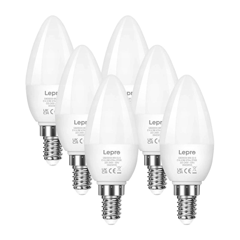 LEPRO 600059-WW-EU-6 E14 LED Bulb, Candle-Shaped, 4.2W (40W), 470 lm, 2700K, Class E_0