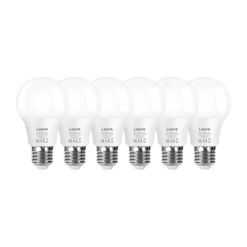 LEPRO 100089-WW-EU-6 LED Bulb, E27, A60, 8.5W (60W), 806 lm, 2700K (warm), 180°, 6-pack_0