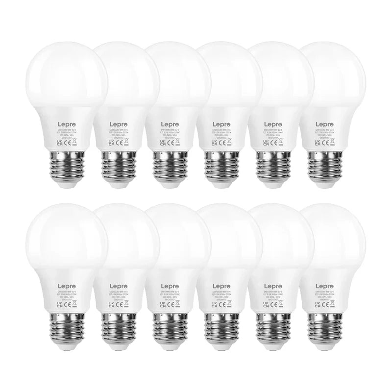 LEPRO 100089-WW-EU-12 LED Bulb, E27, A60, 8.5W (60W), 806 lm, 2700K (warm white), 180°, 12-pack_0