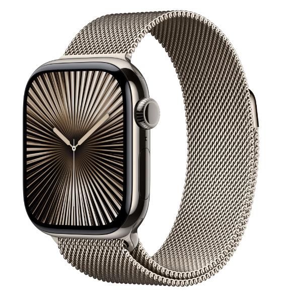 Apple Watch Series 10 GPS + Cellular, Cassa 42 mm in titanio naturale con Loop in maglia m_0