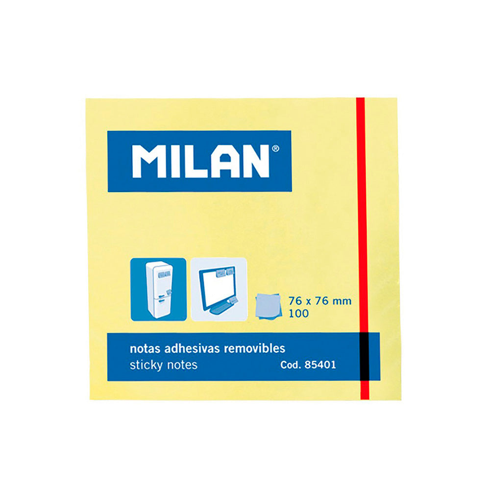 Pack 100 notas adesivas 76x76mm milan_0