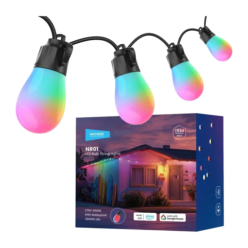 Outdoor string lights NEEWER RGB warm white_1