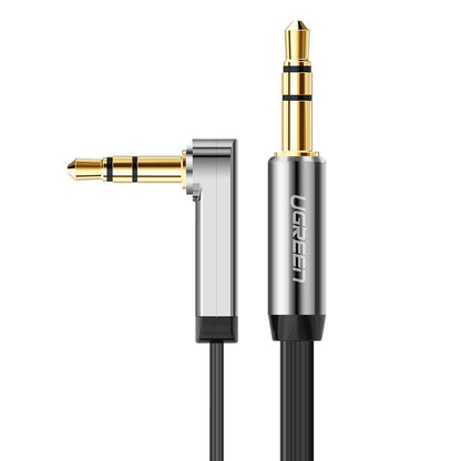 Ugreen flat angled cable AUX audio cable 3.5 mm mini jack 0.5 m black (AV119 10596)_0