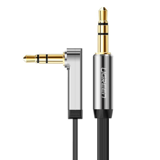 Ugreen flat angled cable AUX audio cable 3.5 mm mini jack 0.5 m black (AV119 10596)_0