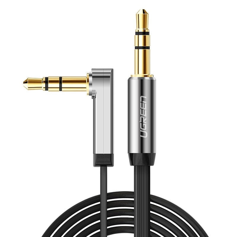 Ugreen flat angled cable AUX audio cable 3.5 mm mini jack 0.5 m black (AV119 10596)_1