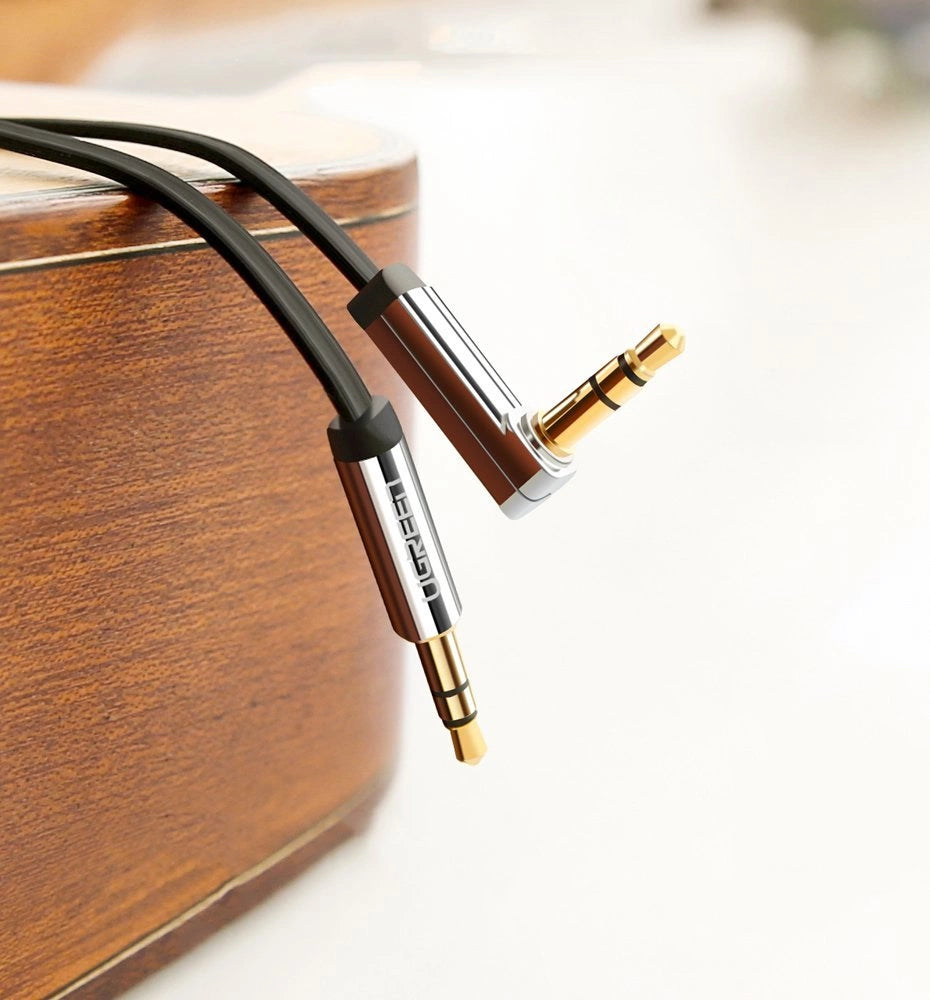 Ugreen flat angled cable AUX audio cable 3.5 mm mini jack 0.5 m black (AV119 10596)_2