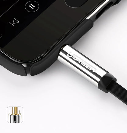Ugreen flat angled cable AUX audio cable 3.5 mm mini jack 0.5 m black (AV119 10596)_8