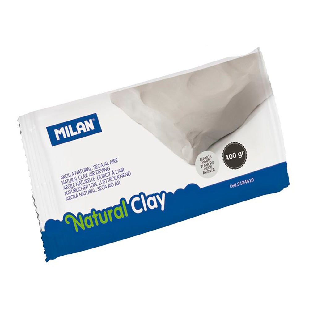 Argila natural 400g, seca ao ar cor branco milan_0