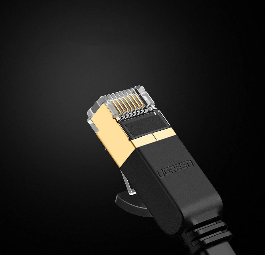 Ugreen Flat Cable Internet Network Cable Ethernet Patchcord RJ45 Cat 7 STP LAN 10 Gbps 10m Black (NW106 11265)_12