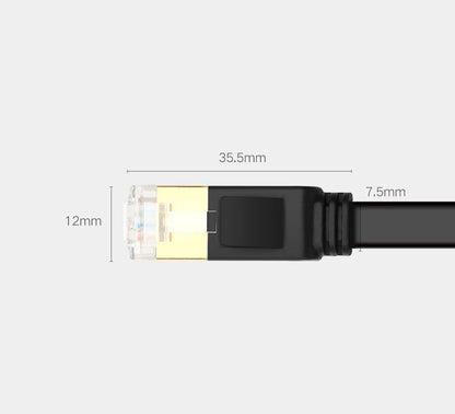 Ugreen Flat Cable Internet Network Cable Ethernet Patchcord RJ45 Cat 7 STP LAN 10 Gbps 10m Black (NW106 11265)_13