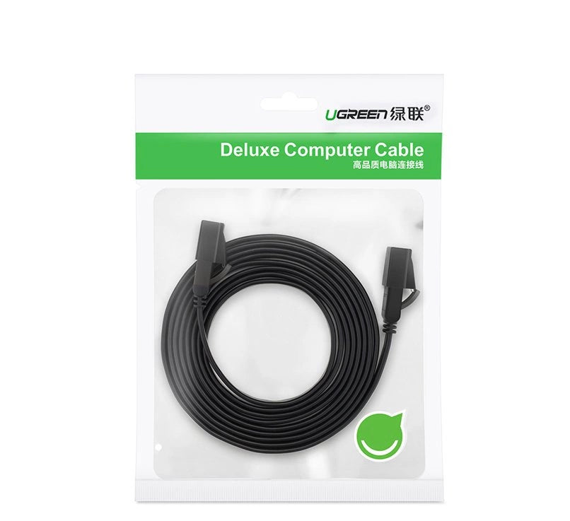 Ugreen Flat Cable Internet Network Cable Ethernet Patchcord RJ45 Cat 7 STP LAN 10 Gbps 10m Black (NW106 11265)_4