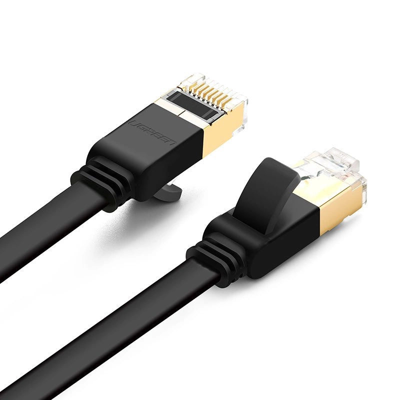Ugreen Flat Cable Internet Network Cable Ethernet Patchcord RJ45 Cat 7 STP LAN 10 Gbps 10m Black (NW106 11265)_2