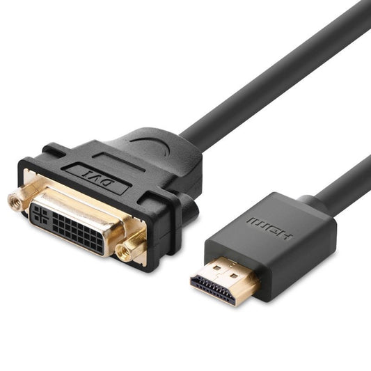 Ugreen cable cable adapter adapter DVI 24 + 5 pin (female) - HDMI (male) 22 cm black (20136)_0