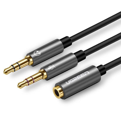 Ugreen AUX splitter cable 3.5 mm mini jack (female) - 2x 3.5 mm mini jack (male - microphone and headphones) black (AV140 20899)_0