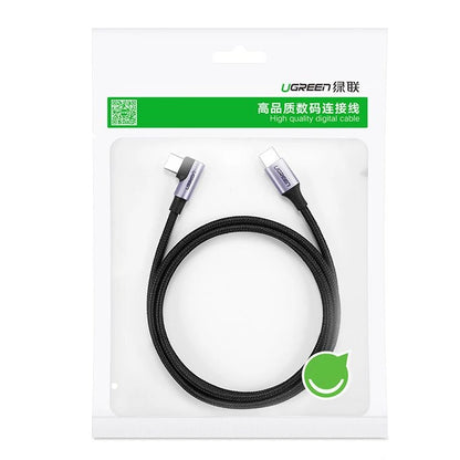 Ugreen US255 50123 USB-C (straight) / USB-C (angled) PD QC cable 60W 3A 1m - gray_4
