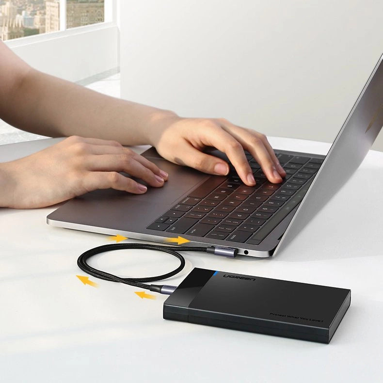 Ugreen US255 50123 USB-C (straight) / USB-C (angled) PD QC cable 60W 3A 1m - gray_8