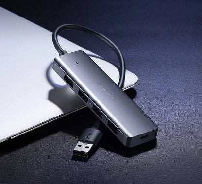 Ugreen USB HUB - 4x USB 3.2 Gen 1 with micro USB power port gray (CM219 50985)_10