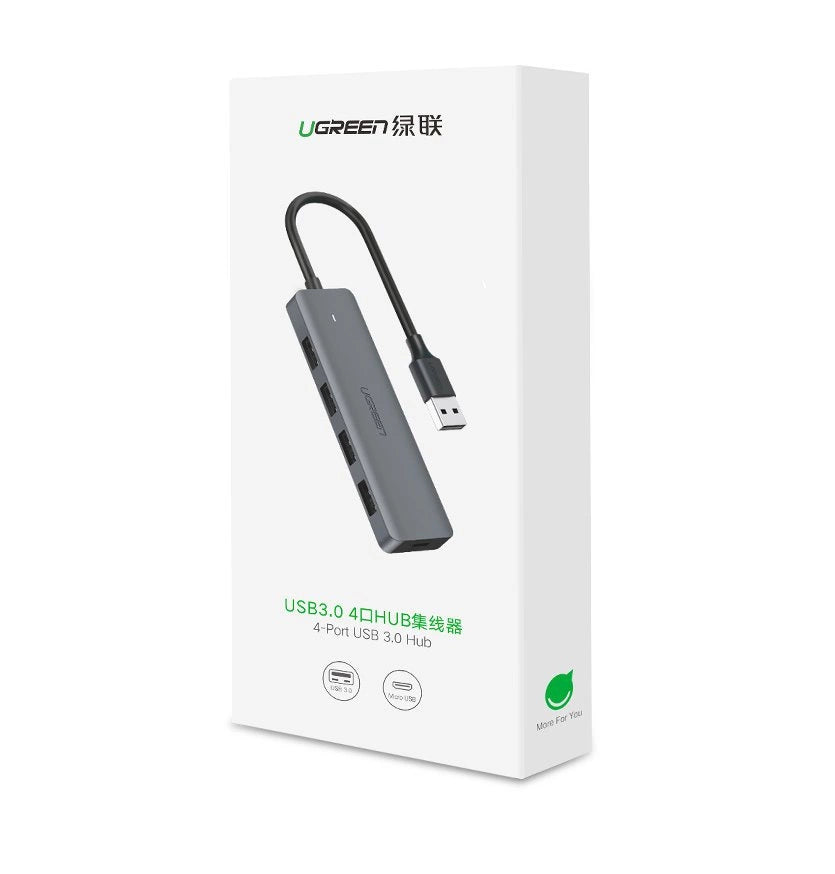 Ugreen USB HUB - 4x USB 3.2 Gen 1 with micro USB power port gray (CM219 50985)_4