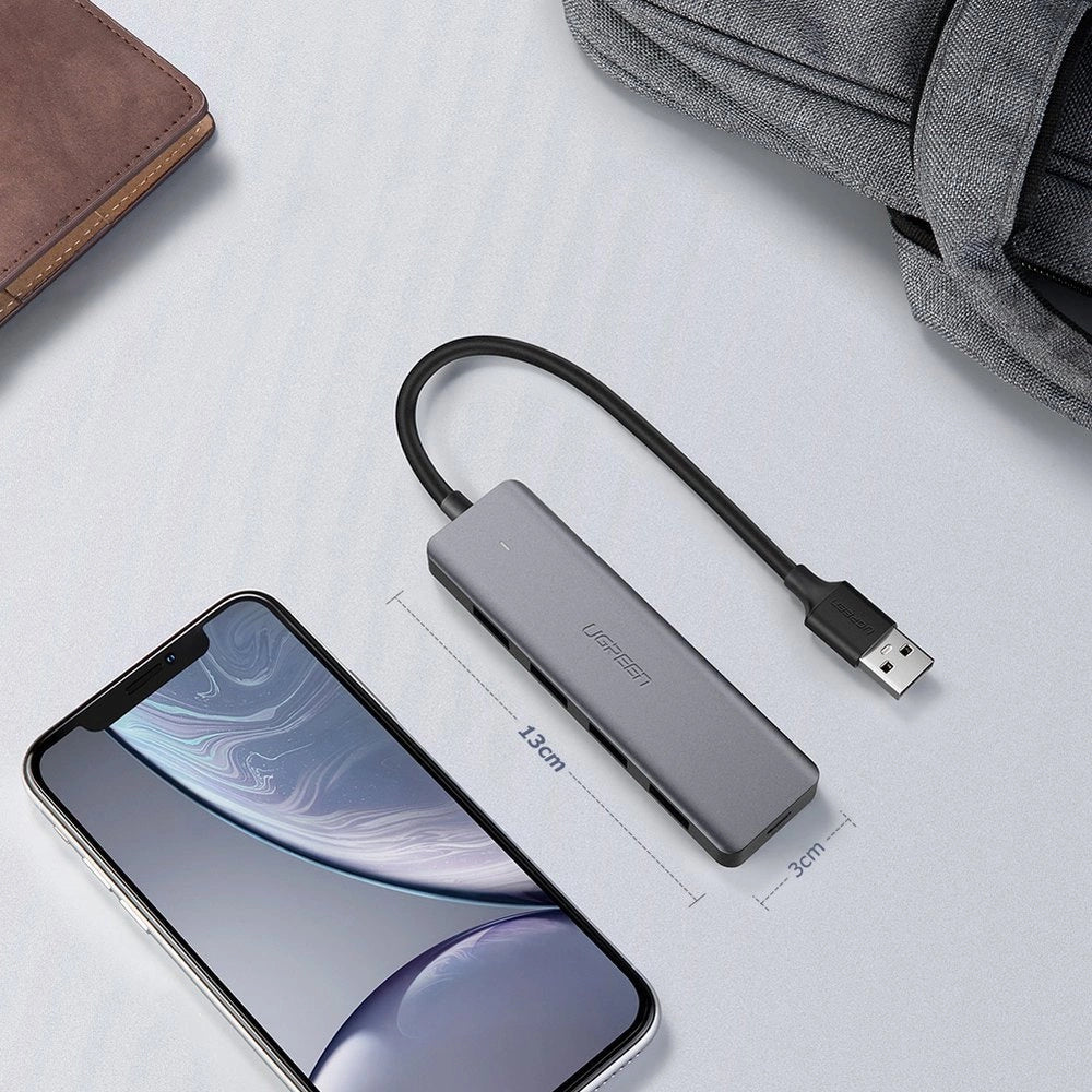Ugreen USB HUB - 4x USB 3.2 Gen 1 with micro USB power port gray (CM219 50985)_8